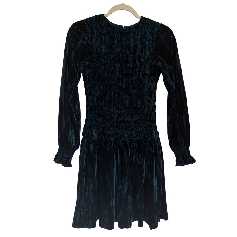 IVY CITY CO Velvet Smocked Mini Dress Size XXS